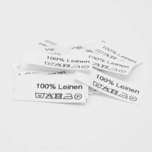004 50 St. Textiletiketten 100% Leinen