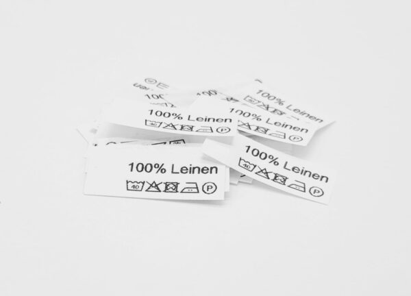 004 50 St. Textiletiketten 100% Leinen