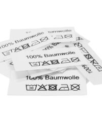 50 St. Textiletiketten 100% Baumwolle mit Pflegesymbole