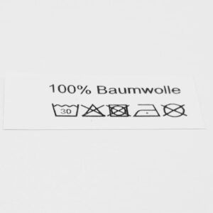 50 St. Textiletiketten 100% Baumwolle mit Pflegesymbole