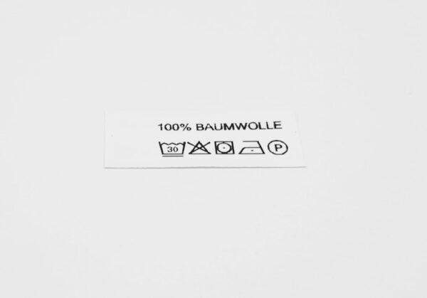 50 St. Textiletiketten 100% Baumwolle mit Pflegesymbole