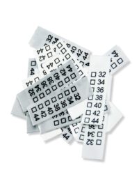 016 25 St. Textiletiketten Universal Damengrößen" 32-44"