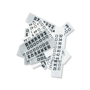 25 St. Textiletiketten Universal Damengrößen" 32-44"