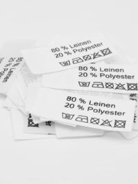 50 St. Textiletiketten 80 % Leinen 20% Polyester