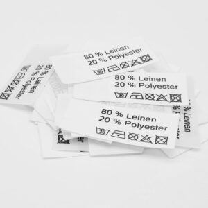 50 St. Textiletiketten 80 % Leinen 20% Polyester