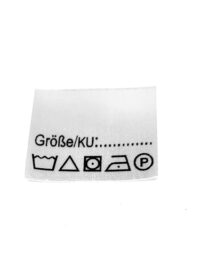 105a 25 St. Textiletiketten Größe/KU ____ zum selber ausfüllen mit Pflegesymbole