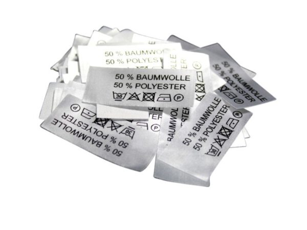 50 Textiletiketten 50% Baumwolle 50% Polyester