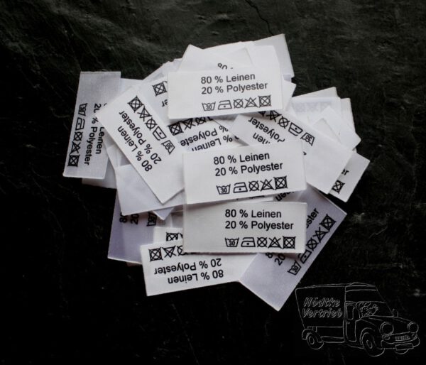 50 Textiletiketten 80 % Leinen 20% Polyester 50 Textiletiketten 80 % Leinen 20% Polyester
