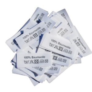 50 Textiletiketten 100% Baumwolle 3 P. 15x40mm 50 Textiletiketten 100% Baumwolle 3 P. 15x40mm