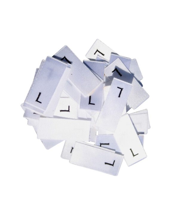 25 Textiletiketten Größe L