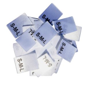 25 Textiletiketten Größe S-M-L