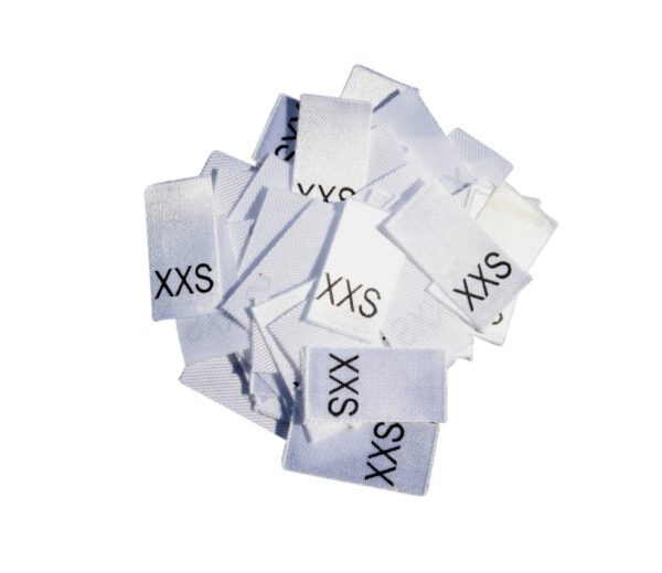 25 Textiletiketten Größe XXS 25 Textiletiketten Größe XXS