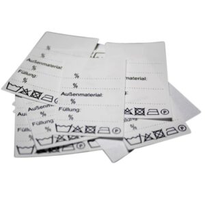 25 Textiletiketten Universal Außenmaterial Füllung