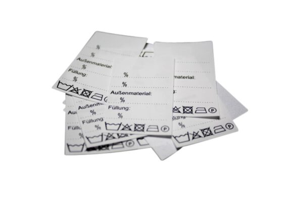25 Textiletiketten Universal Außenmaterial Füllung