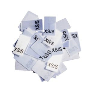25 Textiletiketten Größe XS/S