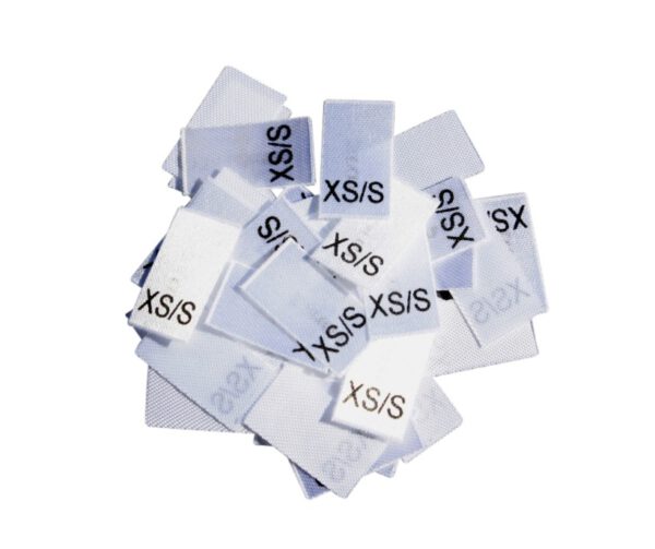 25 Textiletiketten Größe XS/S