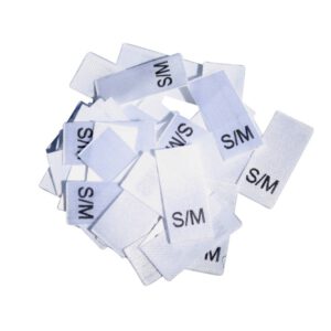 25 Textiletiketten Größe S/M