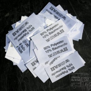 50 Textiletiketten 90% Polyester 10% Baumwolle
