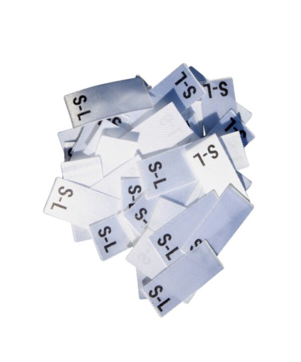 25 Textiletiketten Größe S-L 25 Textiletiketten Größe S-L