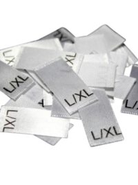 25 Textiletiketten Größe L/XL