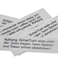 10 Textiletiketten - Warnhinweis für Schals 10 Textiletiketten - Warnhinweis für Schals