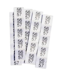 25 selbstklebende Textiletiketten Größe 56/57 25 selbstklebende Textiletiketten Größe 56/57