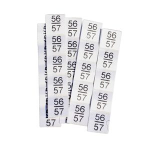 25 selbstklebende Textiletiketten Größe 56/57 25 selbstklebende Textiletiketten Größe 56/57