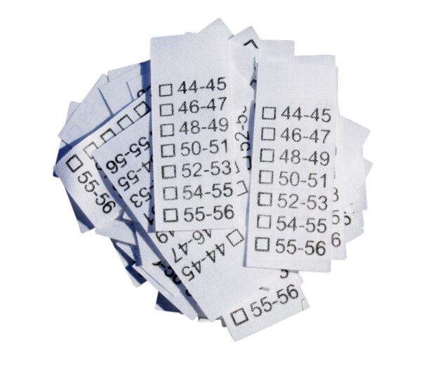 25 Textiletiketten Hutgrößen Universal 44-56