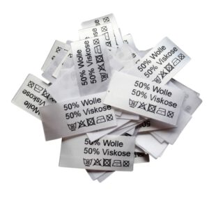 50 Textiletiketten 50% Wolle 50% Viskose