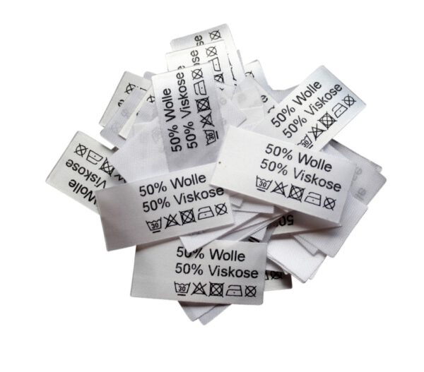 50 Textiletiketten 50% Wolle 50% Viskose