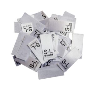 25 Textiletiketten Größe S-L universal