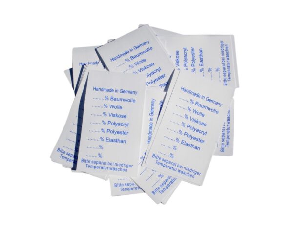 25 Textiletiketten Universal" Handmade in Germany"