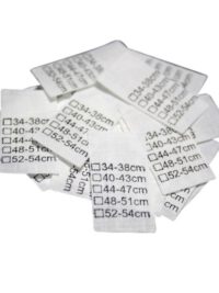 25 Textiletiketten Universal 34-38cm bis 52-54cm