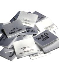 25 Textiletiketten 100% Baumwolle - gefaltet 25 Textiletiketten 100% Baumwolle - gefaltet