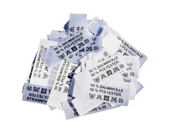 50 Textiletiketten 50% Baumwolle 50% Polyester