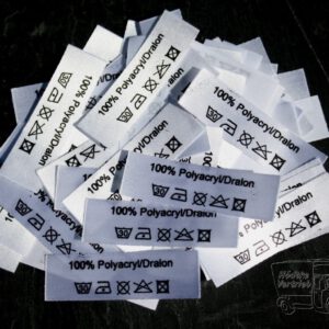 50 Textiletiketten 100% Polyacryl/Dralon