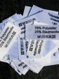 50 Textiletiketten 75% Polyester 25% Baumwolle 50 Textiletiketten 75% Polyester 25% Baumwolle