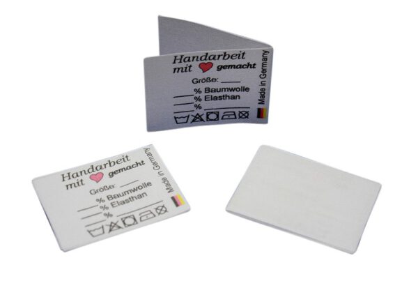 10 Textiletiketten Universal mit Mittelfalte