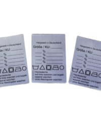 25 Textiletiketten Universal Kopfumfang und Extras 25 Textiletiketten Universal Kopfumfang und Extras