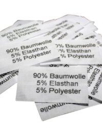 50 Textiletiketten 90% Baumwolle 5% Elasthan 5 % Polyester 50 Textiletiketten 90% Baumwolle 5% Elasthan 5 % Polyester