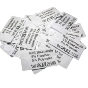 50 Textiletiketten 90% Baumwolle 5% Elasthan 5 % Polyester