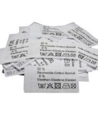 50 Textiletiketten 92% Baumwolle 8% Elasthan in drei Sprachen