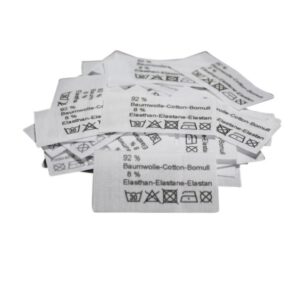 50 Textiletiketten 92% Baumwolle 8% Elasthan in drei Sprachen
