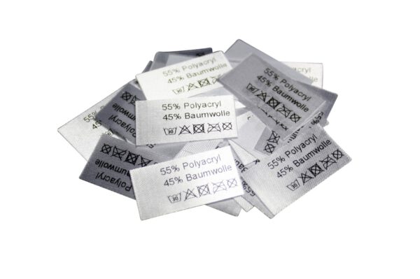 50 Textiletiketten 55 % Polyacryl 45% Baumwolle