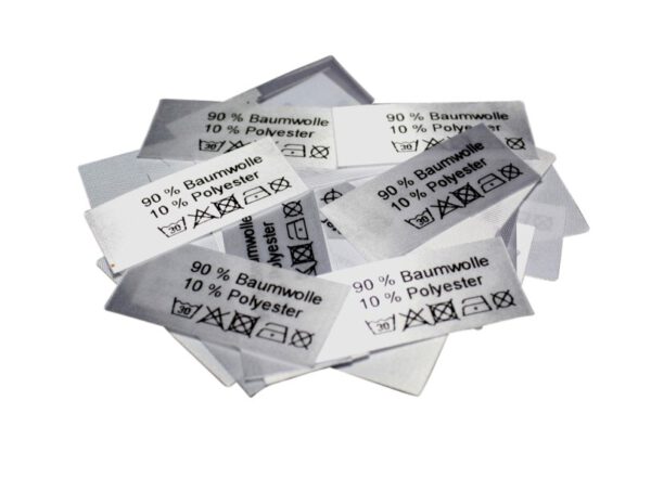 50 Textiletiketten 90% Baumwolle 10% Polyester