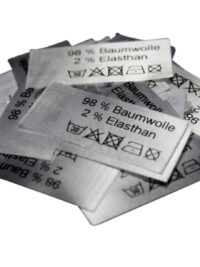 50 Textiletiketten 98% Baumwolle 2% Elasthan - nicht chemisch reinigen - 50 Textiletiketten 98% Baumwolle 2% Elasthan - nicht chemisch reinigen -