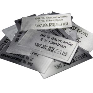 50 Textiletiketten 98% Baumwolle 2% Elasthan - nicht chemisch reinigen - 50 Textiletiketten 98% Baumwolle 2% Elasthan - nicht chemisch reinigen -