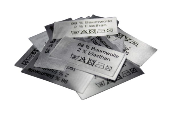 50 Textiletiketten 98% Baumwolle 2% Elasthan - nicht chemisch reinigen - 50 Textiletiketten 98% Baumwolle 2% Elasthan - nicht chemisch reinigen -