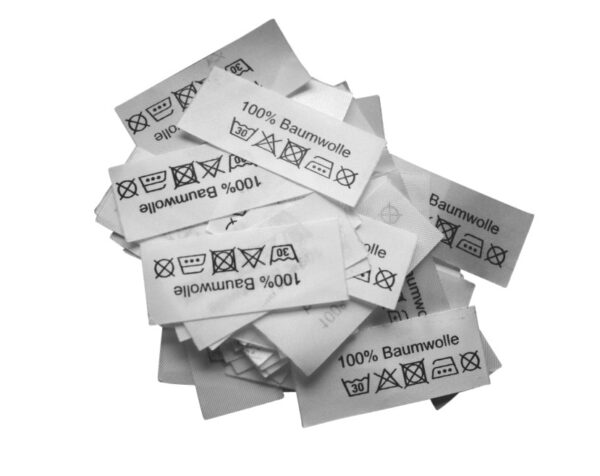 50 Textiletiketten 100% Baumwolle 3 P. Bügeleisen 50 Textiletiketten 100% Baumwolle 3 P. Bügeleisen