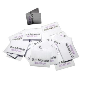 25 Textiletiketten Baby- und Kindergrößen 0-1 M